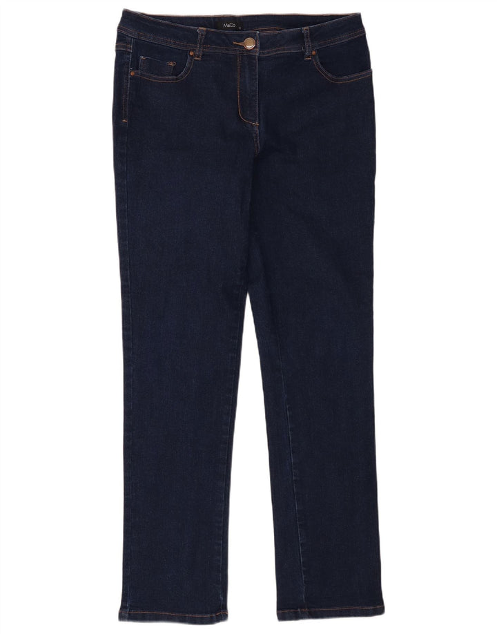 M&Co Womens Slim Jeans UK 12 Medium W32 L31 Navy Blue Cotton