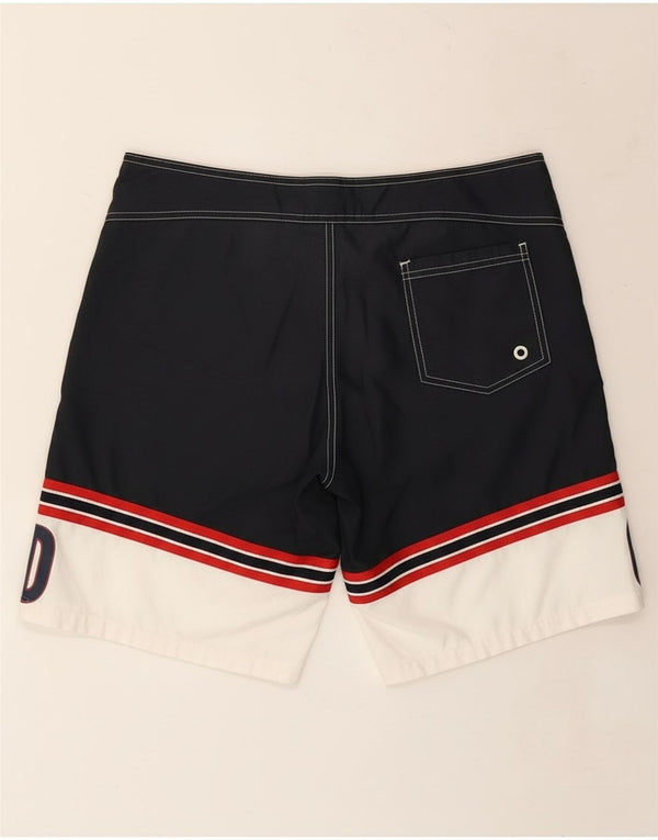 Dolce & Gabbana Mens Graphic Swimming Shorts Large Navy Blue Colourblock