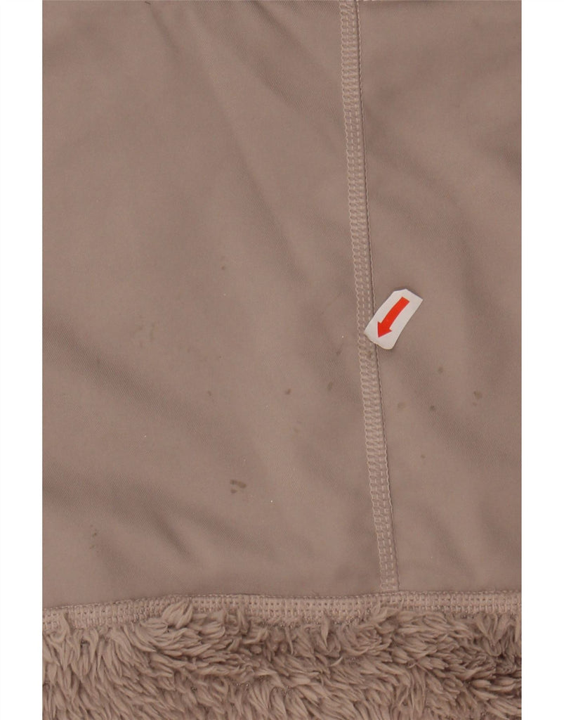 NIKE Womens Oversized Crop Zip Neck Fleece Jumper UK 14 Medium Brown Vintage Nike and Second-Hand Nike from Messina Hembry 