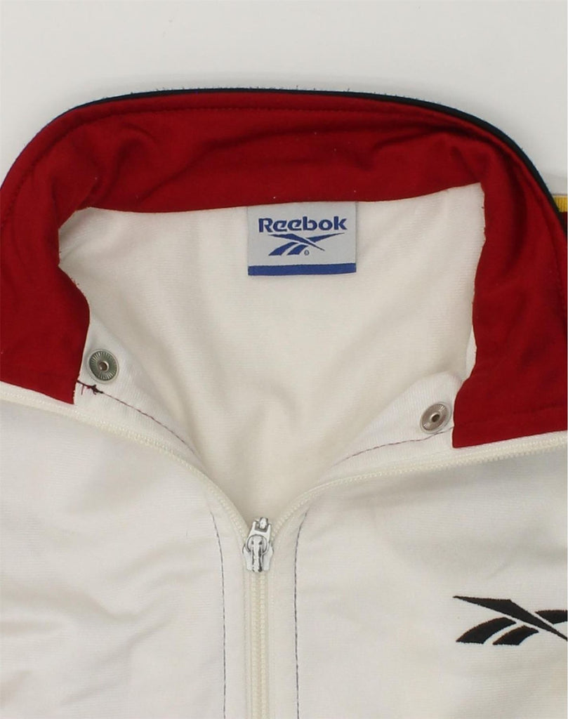 REEBOK Boys Graphic Short Sleeve Tracksuit Top Jacket 15-16 Years White | Vintage Reebok | Thrift | Second-Hand Reebok | Used Clothing | Messina Hembry 