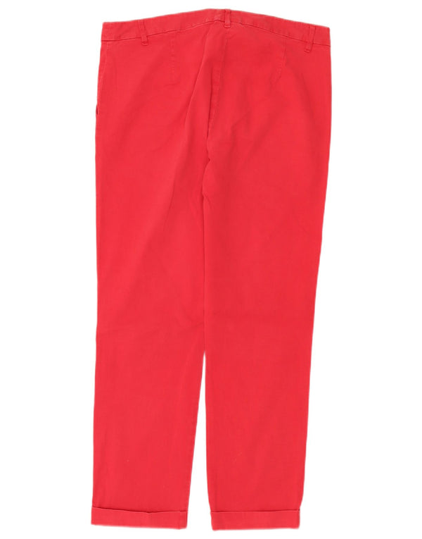 Marella Womens EMME Straight Cropped Trousers UK 12 Medium W32 L26 Red
