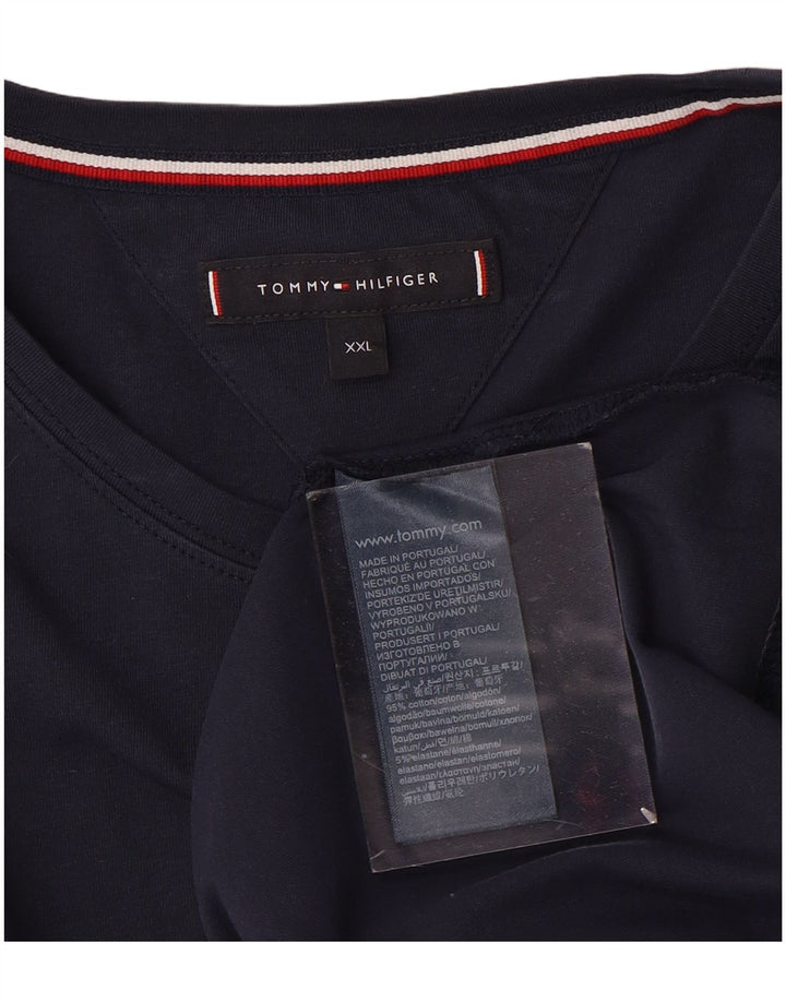 TOMMY HILFIGER Mens T-Shirt 2XL Navy Blue Cotton