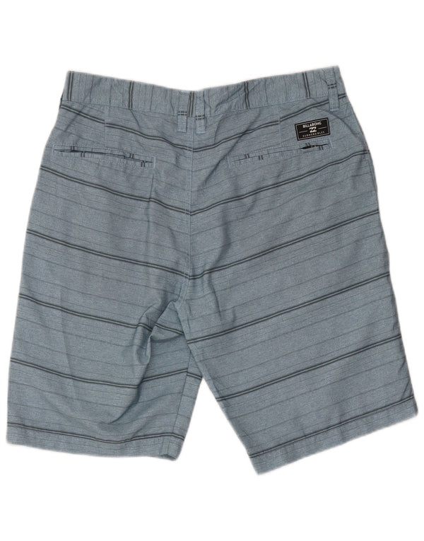 Billabong Mens Chino Shorts W33 Medium Blue Striped Polyester