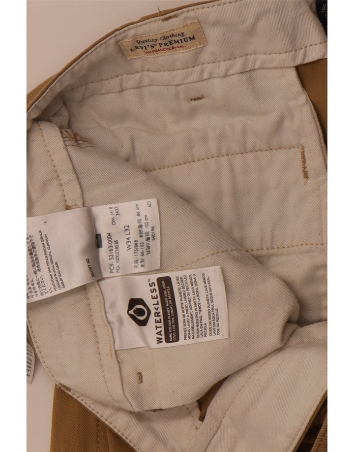 Levi's Mens Slim Chino Trousers W34 L32 Beige Cotton