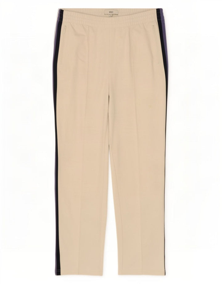 Marks & Spencer Womens Tracksuit Trousers UK 12 Medium Off White