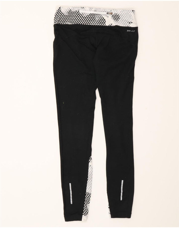 Nike Womens Running Leggings XS W25 L30 Black Colourblock Polyester