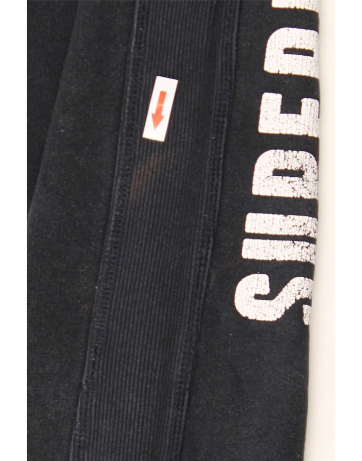 Superdry Womens Graphic Tracksuit Trousers UK 14 Medium  Black Cotton