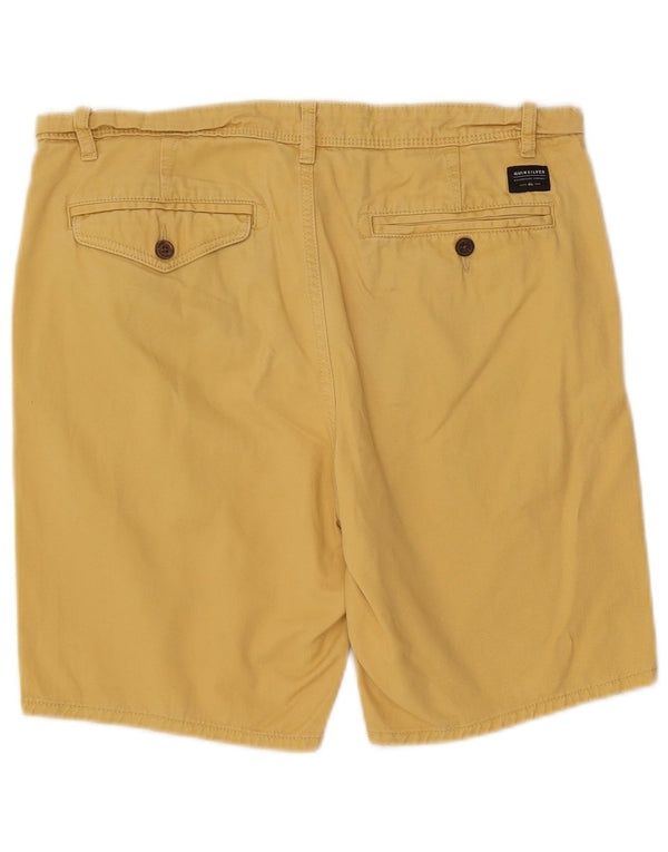 Quiksilver Mens Straight Fit Chino Shorts W32 Medium Yellow Cotton