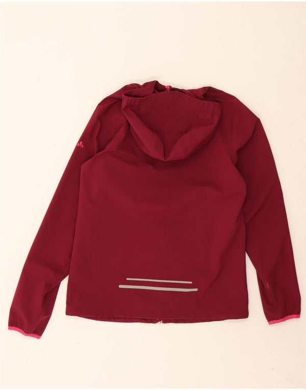 Vaude Girls Hooded Rain Jacket 15-16 Years Burgundy Polyurethane