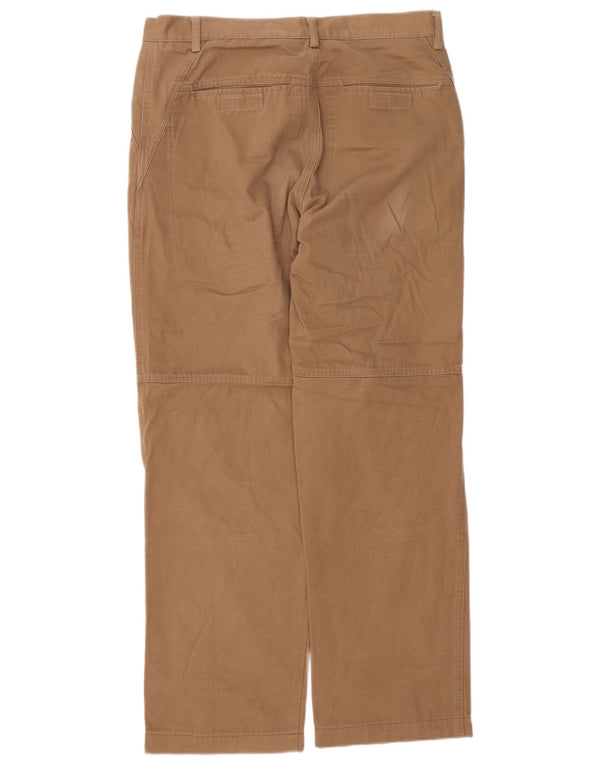Gaudi Mens Straight Casual Trousers IT 50 Large W34 L32 Brown Cotton