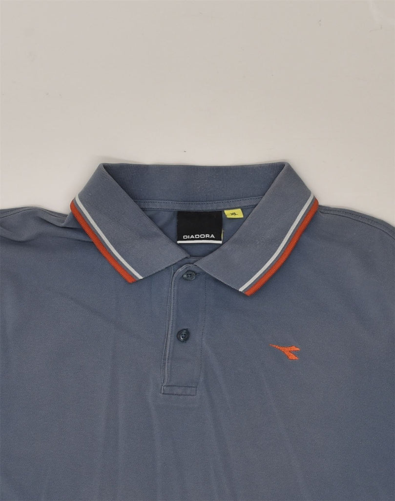 DIADORA Mens Polo Shirt XL Blue Cotton | Vintage Diadora | Thrift | Second-Hand Diadora | Used Clothing | Messina Hembry 