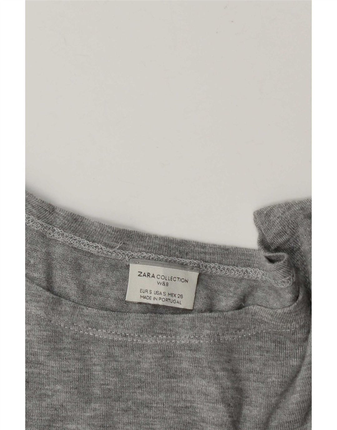 Zara Womens Crop Top Long Sleeve UK 10 Small Grey Flecked