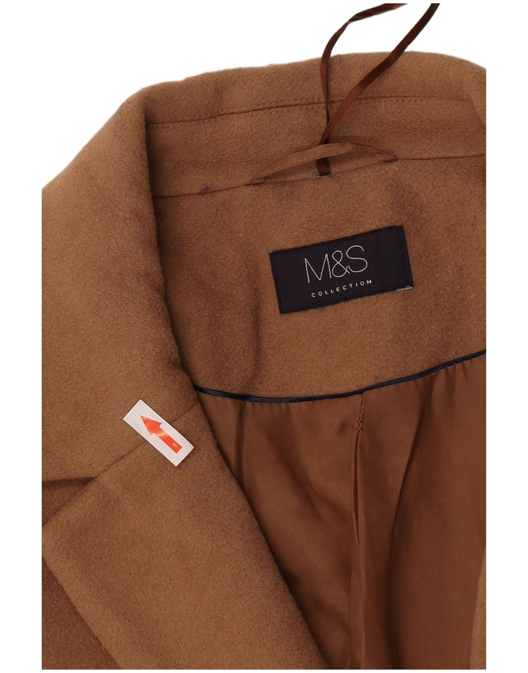Marks & Spencer Womens Overcoat UK 20 2XL Brown Wool