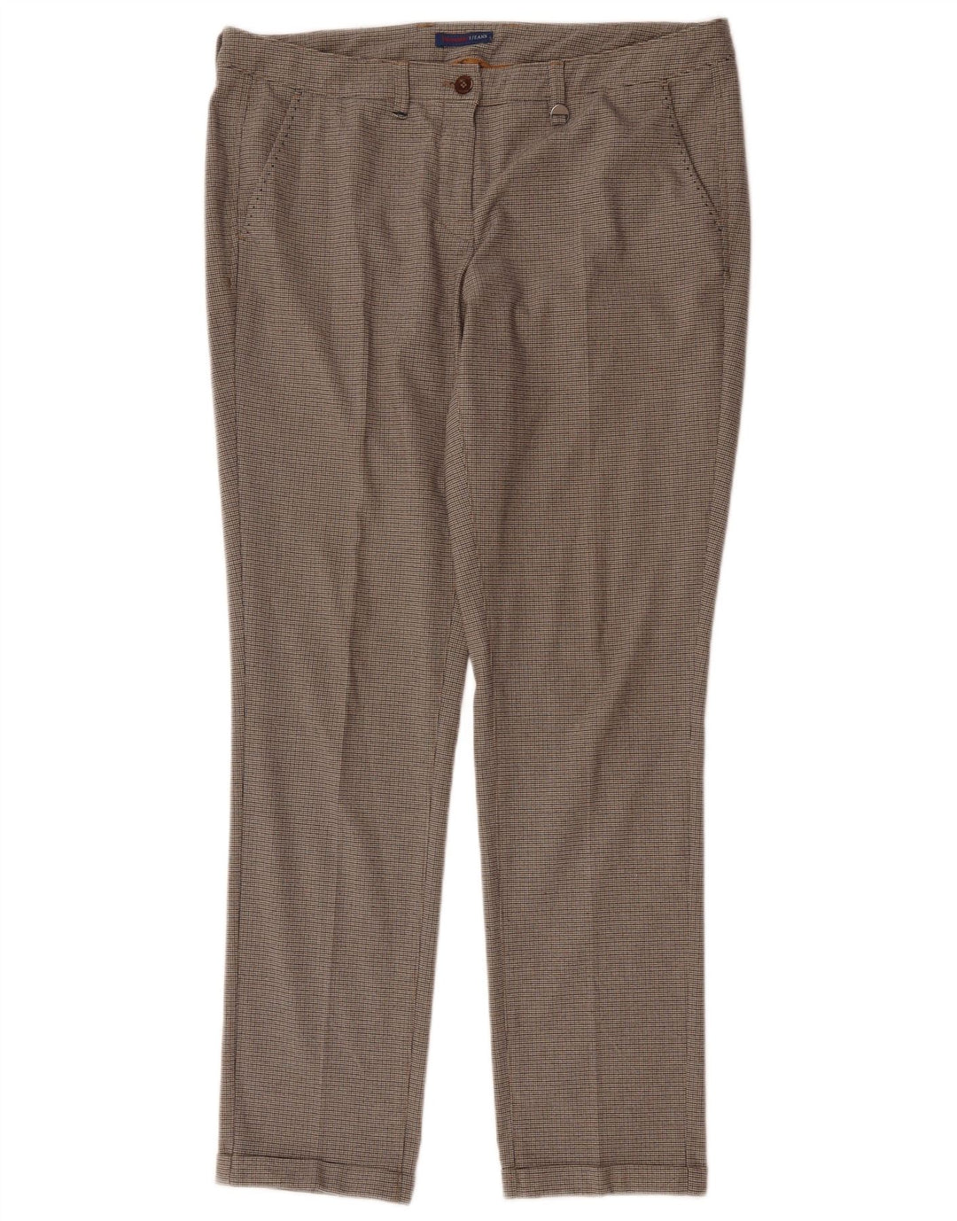 Trussardi Womens Straight Suit Trousers IT 44 Medium W34 L30 Brown Check