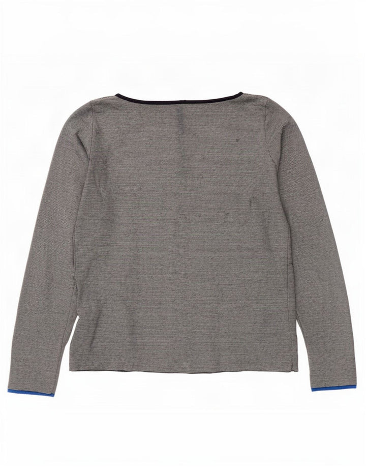 Gap Womens Top Long Sleeve UK 14 Medium Grey Cotton