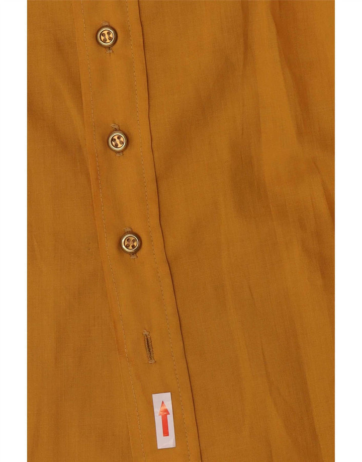 Vintage Womens Shirt UK 10 Small Yellow Polyester
