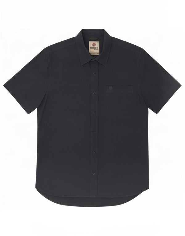 Timberland Mens Short Sleeve Regular Fit Shirt Medium Navy Blue Cotton