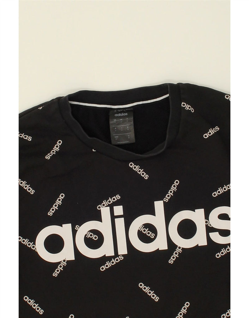 ADIDAS Mens Graphic Sweatshirt Jumper Small Black Cotton | Vintage Adidas | Thrift | Second-Hand Adidas | Used Clothing | Messina Hembry 