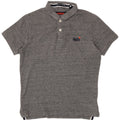 Superdry Mens Polo Shirt Medium Grey Flecked Cotton