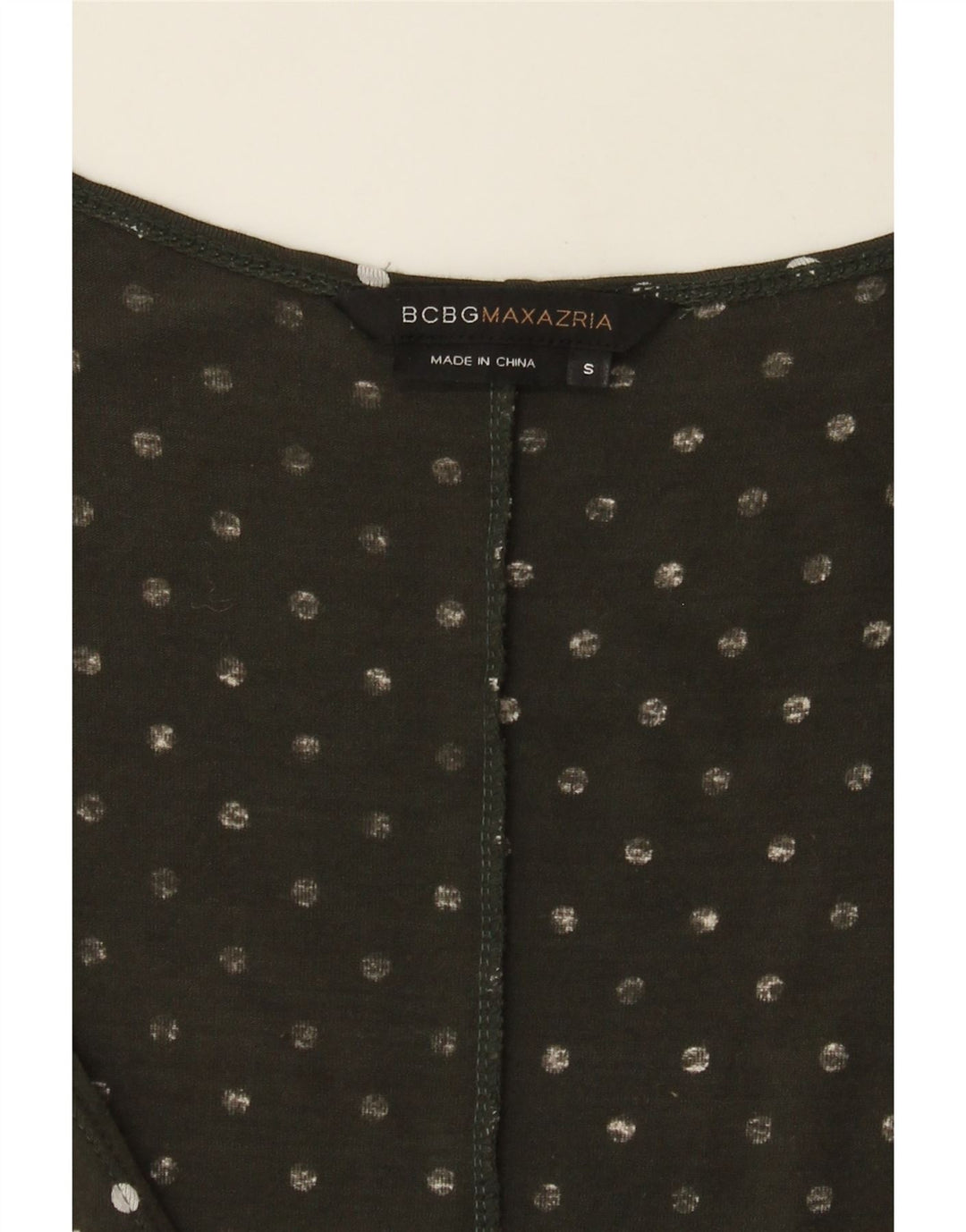 BCBGMAXAZRIA Womens Wrap Dress UK 10 Small Green Polka Dot Rayon Vintage BCBGMAXAZRIA and Second-Hand BCBGMAXAZRIA from Messina Hembry 