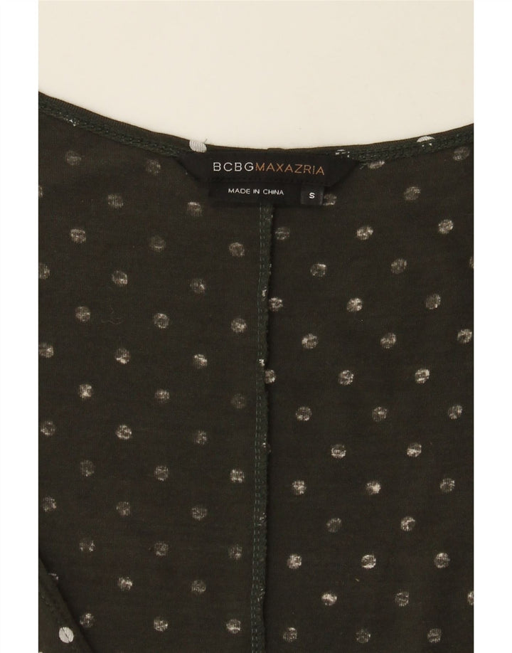 BCBGMAXAZRIA Womens Wrap Dress UK 10 Small Green Polka Dot Rayon Vintage BCBGMAXAZRIA and Second-Hand BCBGMAXAZRIA from Messina Hembry 