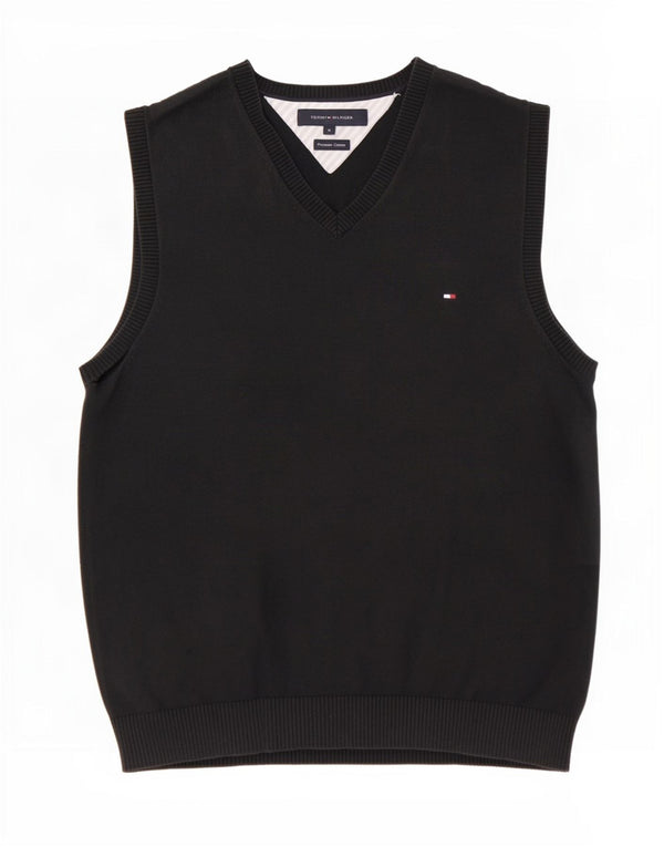 Tommy Hilfiger Mens Vest Tank Top Medium Black Cotton