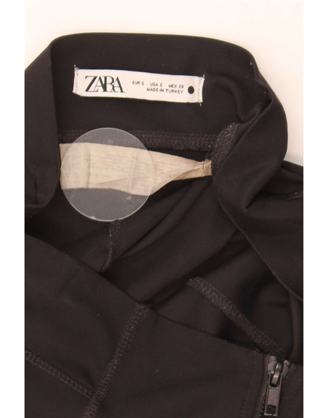 Zara Womens Leggings UK 8 Small  Black Polyamide