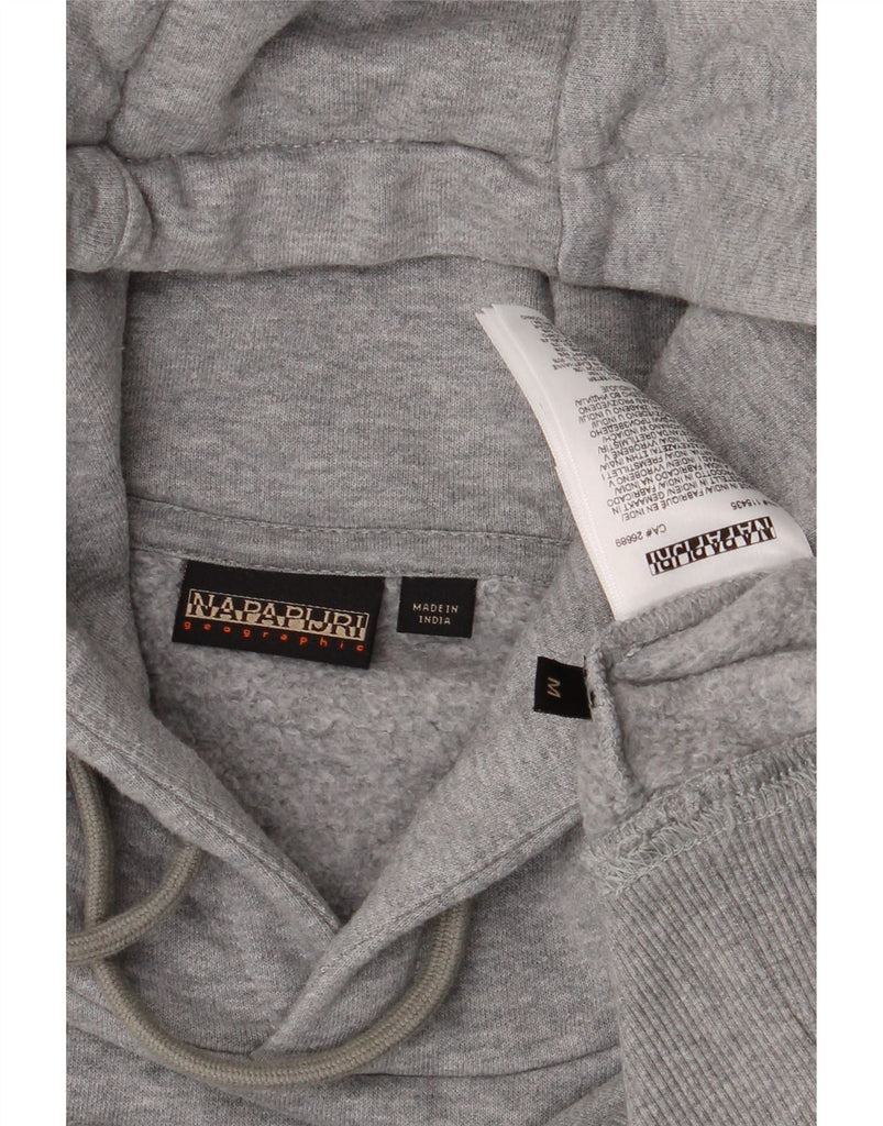 NAPAPIJRI Mens Graphic Hoodie Jumper Medium Grey Cotton Vintage Napapijri and Second-Hand Napapijri from Messina Hembry 