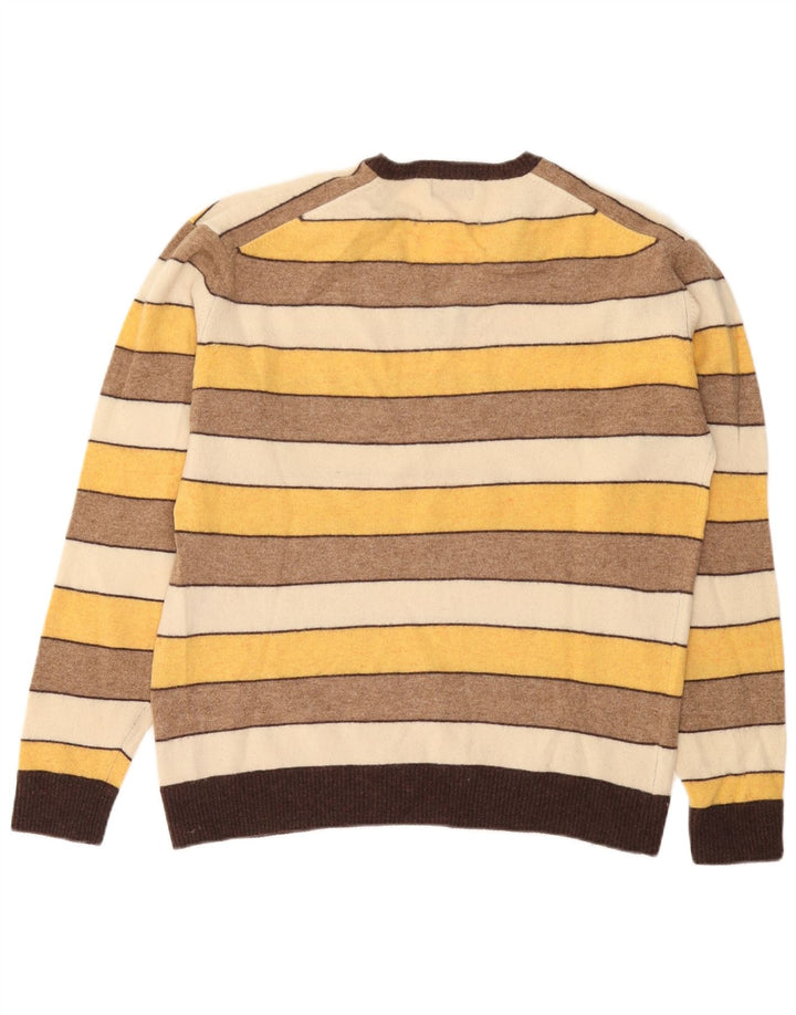 Kappa Mens V-Neck Jumper Sweater 2XL Multicoloured Striped Wool
