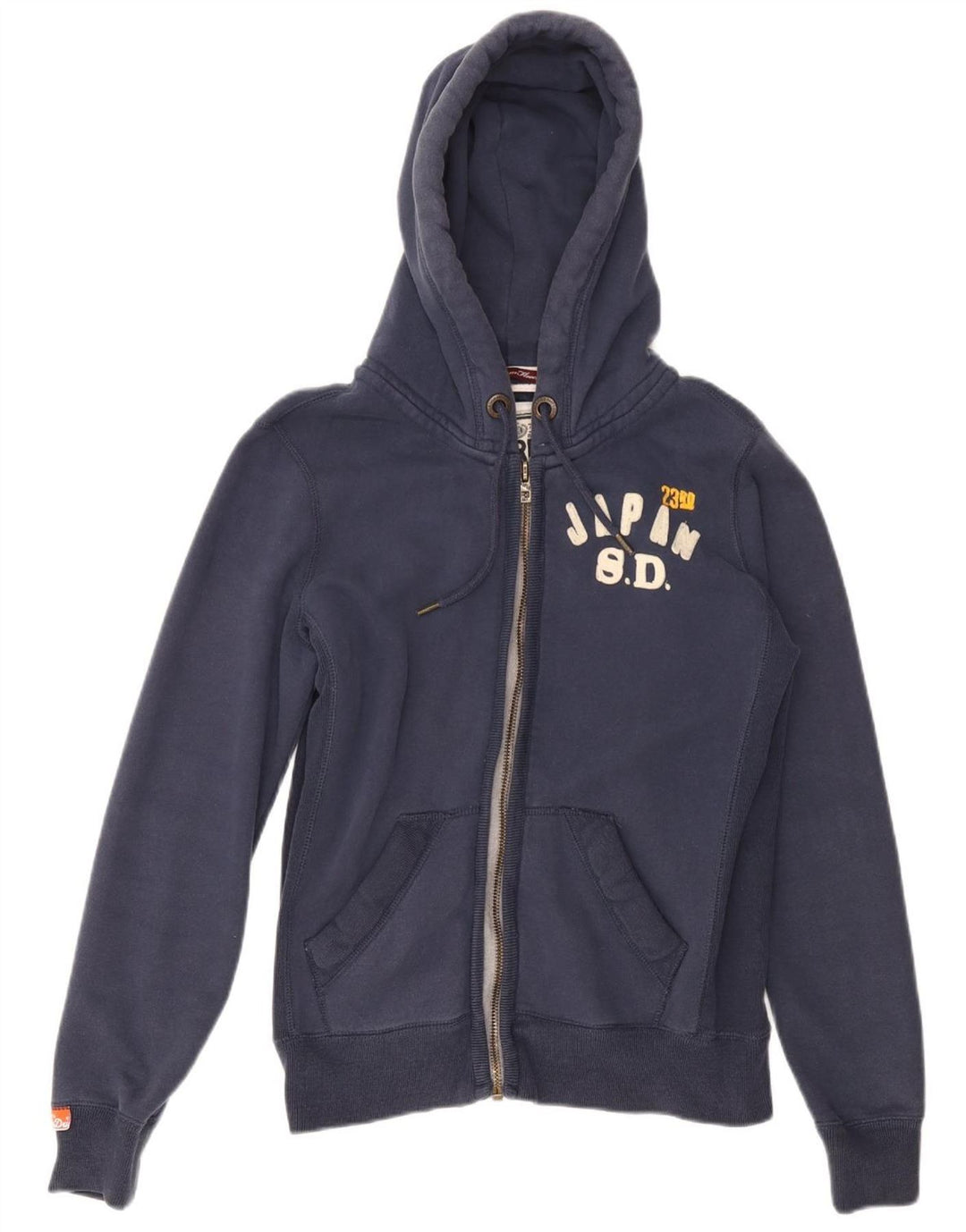 Pull à Capuche Superdry Femme - Bleu Marine - Zip - Taille S - Coton