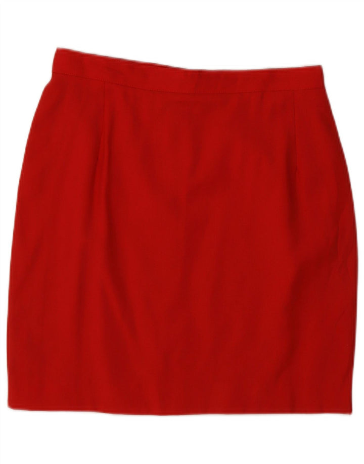 VINTAGE Womens 2 Button 2 Piece Skirt Set IT 44 Medium W26  Red Wool