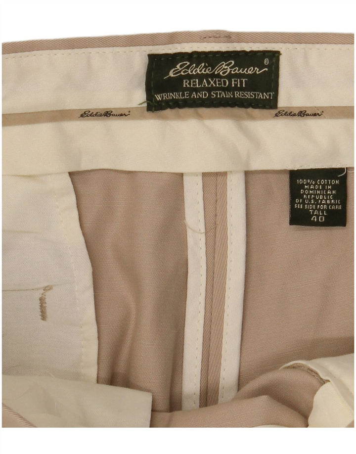EDDIE BAUER Mens Relaxed Fit Chino Trousers W40 L36 Beige Cotton