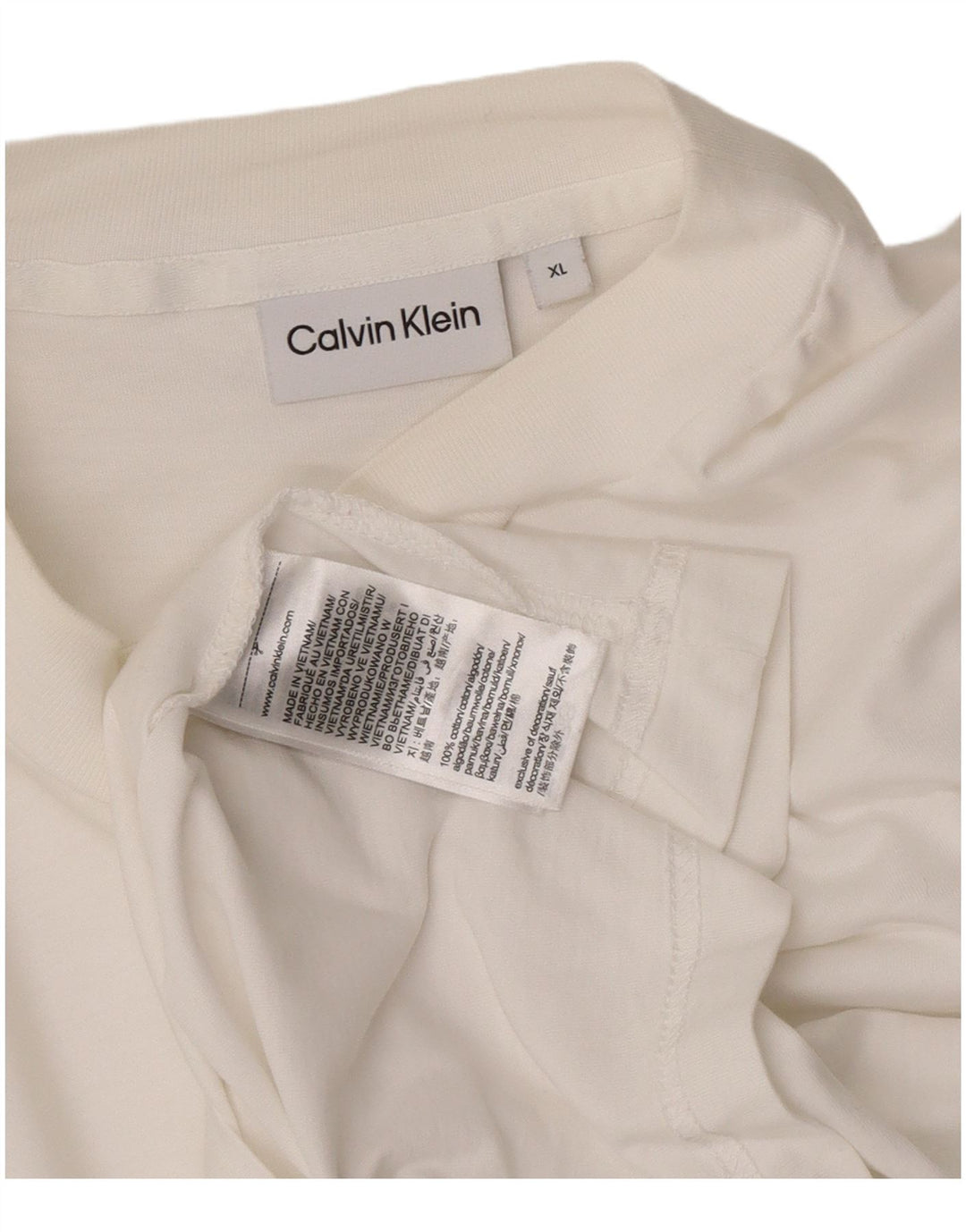 Calvin Klein Mens Top Long Sleeve XL White Cotton