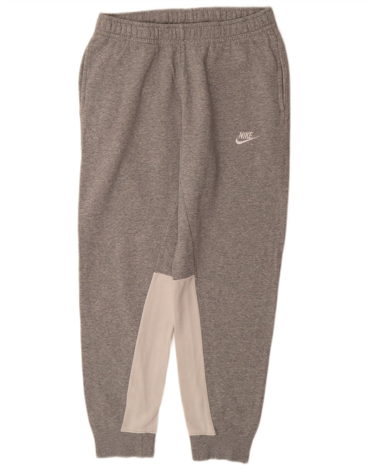 NIKE Mens Tracksuit Trousers Joggers Medium  Grey Colourblock Cotton