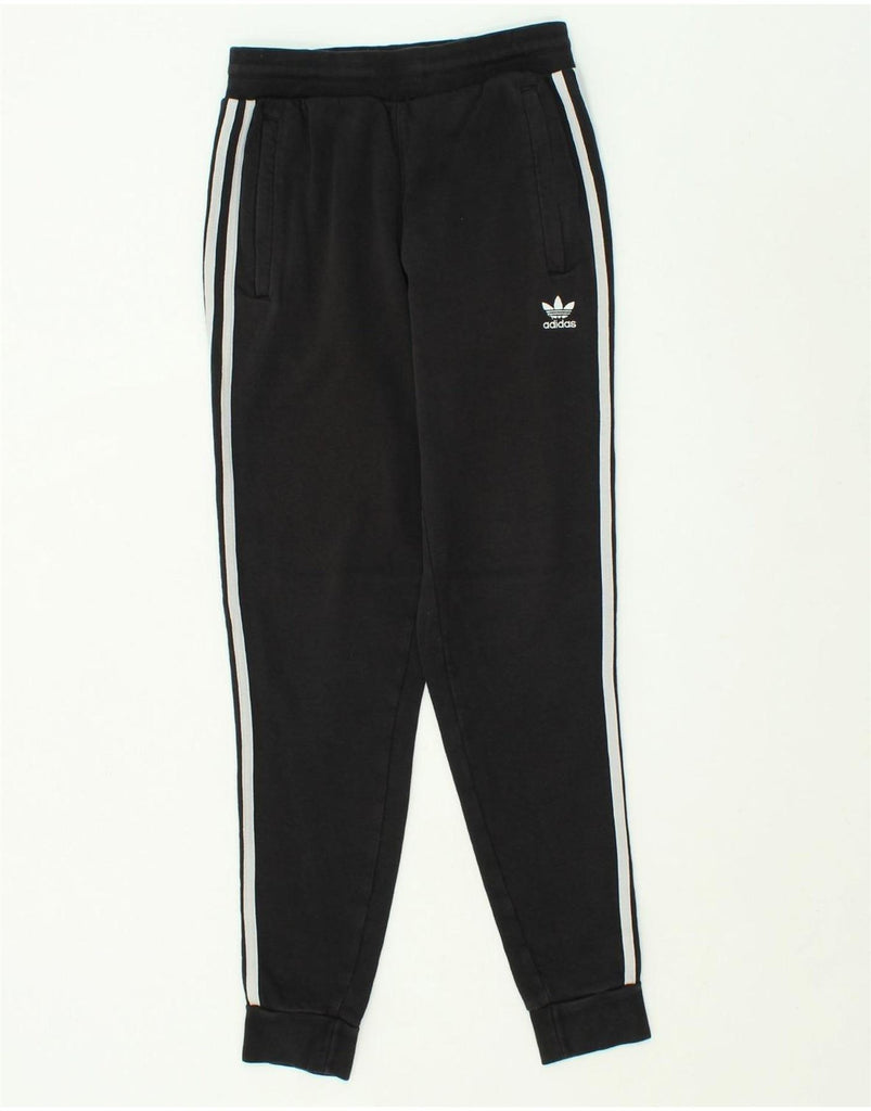 ADIDAS Mens Tracksuit Trousers Joggers Small Black Cotton | Vintage Adidas | Thrift | Second-Hand Adidas | Used Clothing | Messina Hembry 