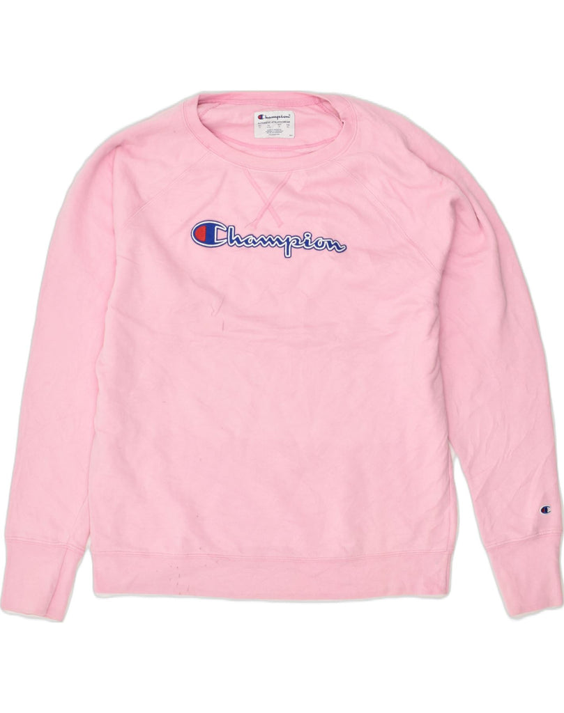 CHAMPION Womens Graphic Sweatshirt Jumper UK 18 XL Pink Cotton | Vintage Champion | Thrift | Second-Hand Champion | Used Clothing | Messina Hembry 