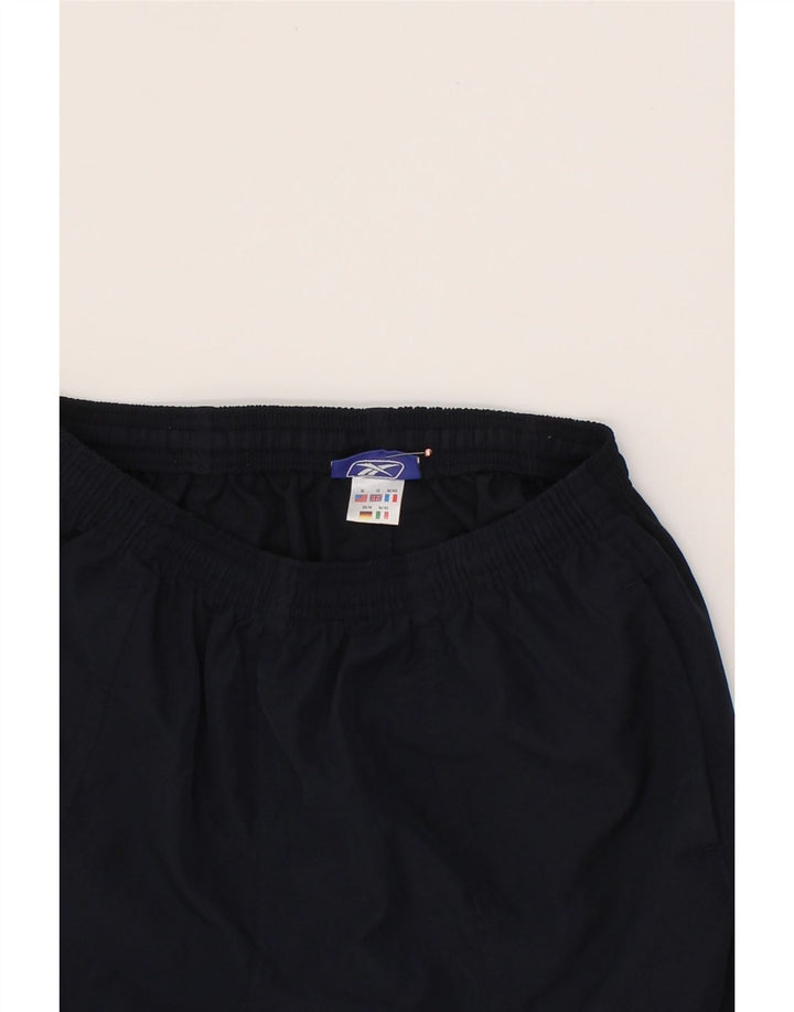 REEBOK Womens Sport Shorts UK 12 Medium Navy Blue Polyester Vintage Reebok and Second-Hand Reebok from Messina Hembry 