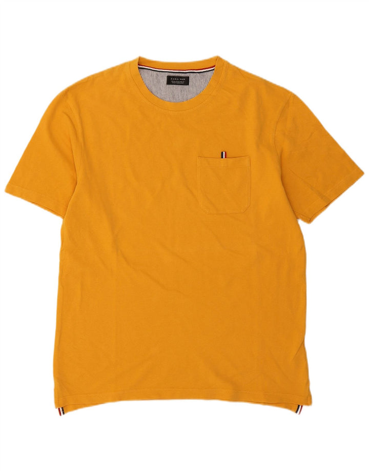 Zara Mens T-Shirt Top Medium Yellow