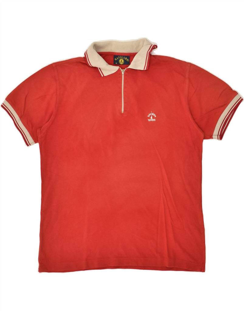 NAVIGARE Mens Polo Shirt Medium Red Cotton | Vintage Navigare | Thrift | Second-Hand Navigare | Used Clothing | Messina Hembry 