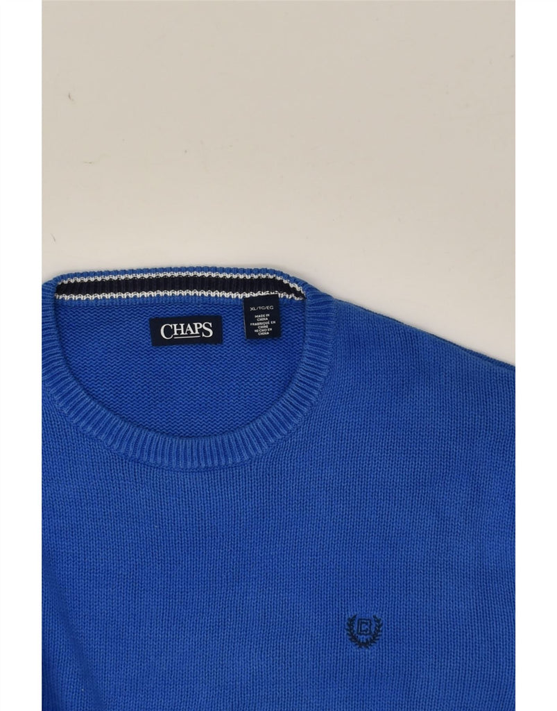 CHAPS Mens Crew Neck Jumper Sweater XL Blue Cotton | Vintage Chaps | Thrift | Second-Hand Chaps | Used Clothing | Messina Hembry 