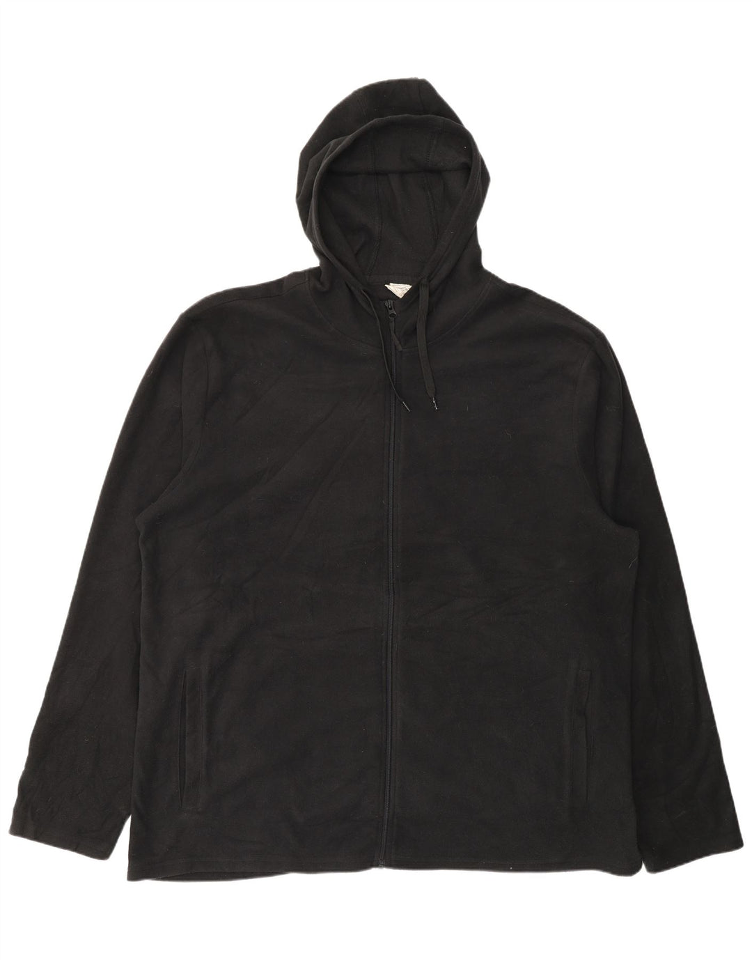 Mountain Warehouse Mens Hooded Fleece Jacket UK 46 3XL Black Polyester