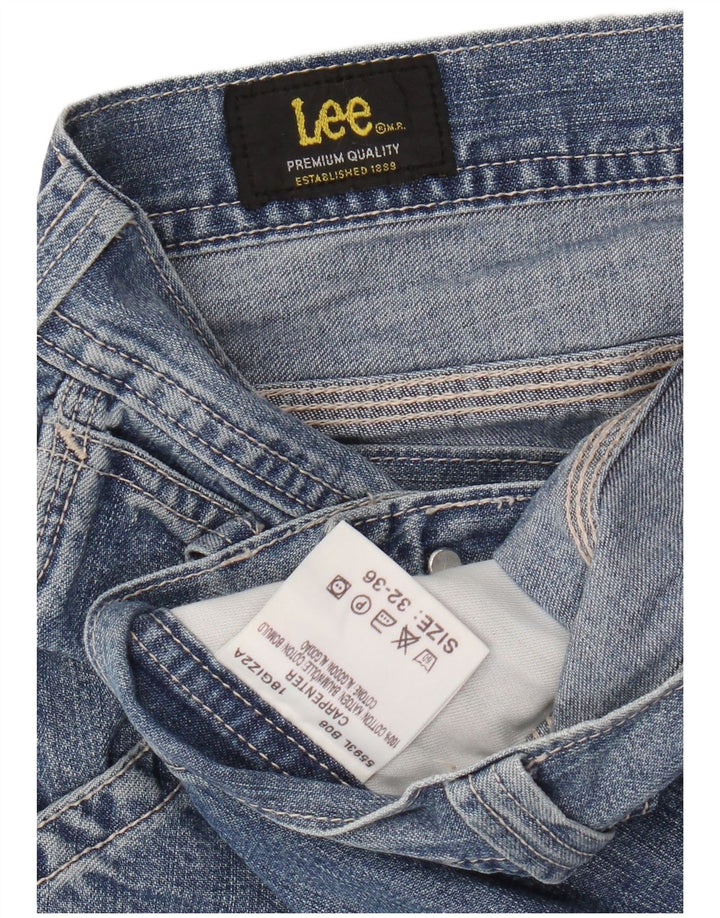 Lee Mens Carpenter Cargo Denim Shorts W32 Medium Blue Cotton