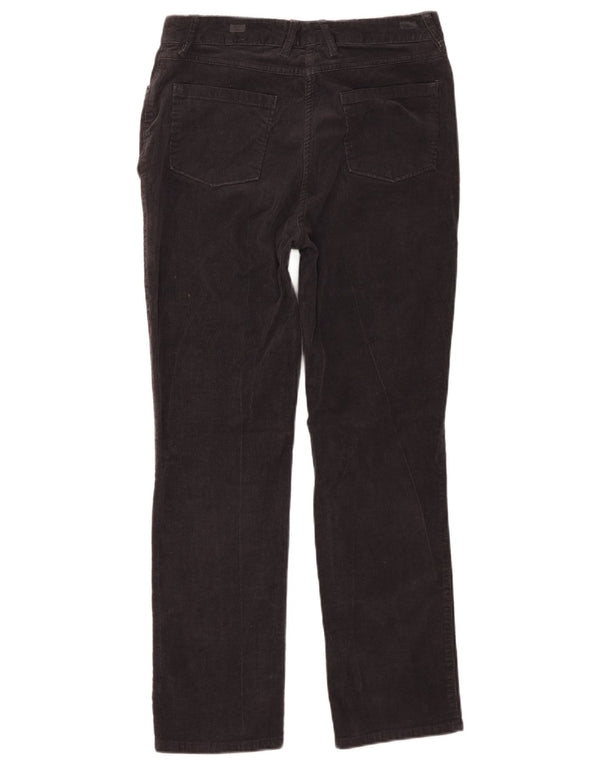 Marks & Spencer Womens Straight Corduroy Trousers UK 12 Medium W32 L28 Grey