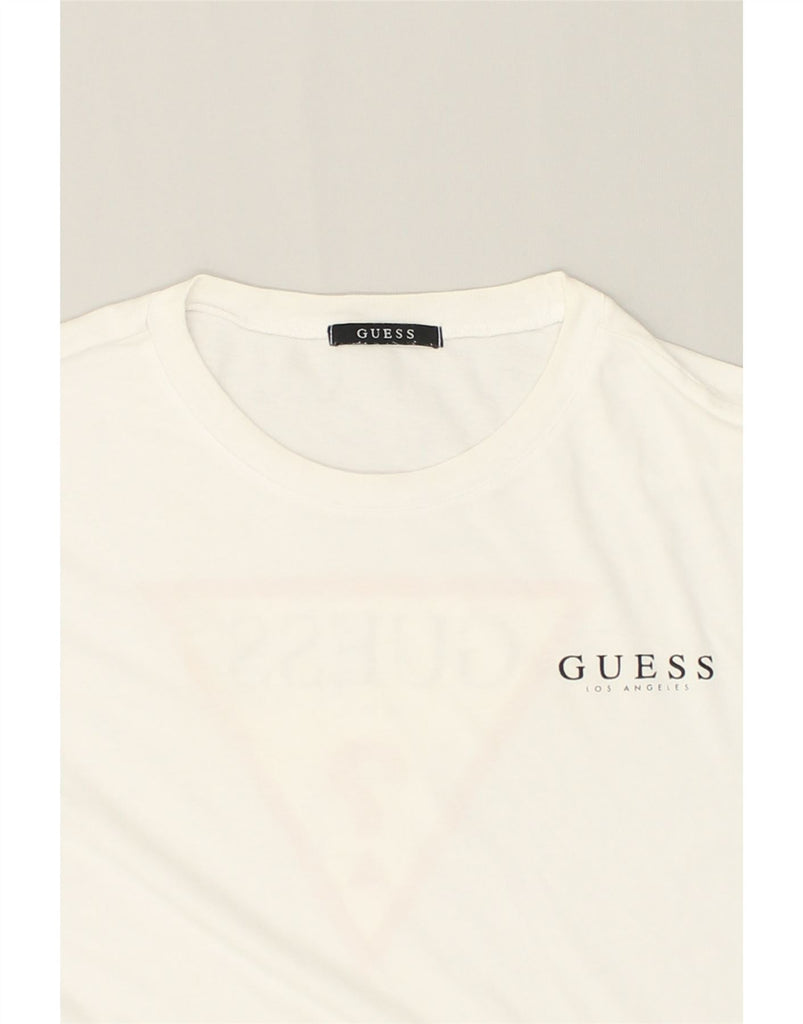 GUESS Mens Graphic T-Shirt Top Large White Cotton | Vintage Guess | Thrift | Second-Hand Guess | Used Clothing | Messina Hembry 