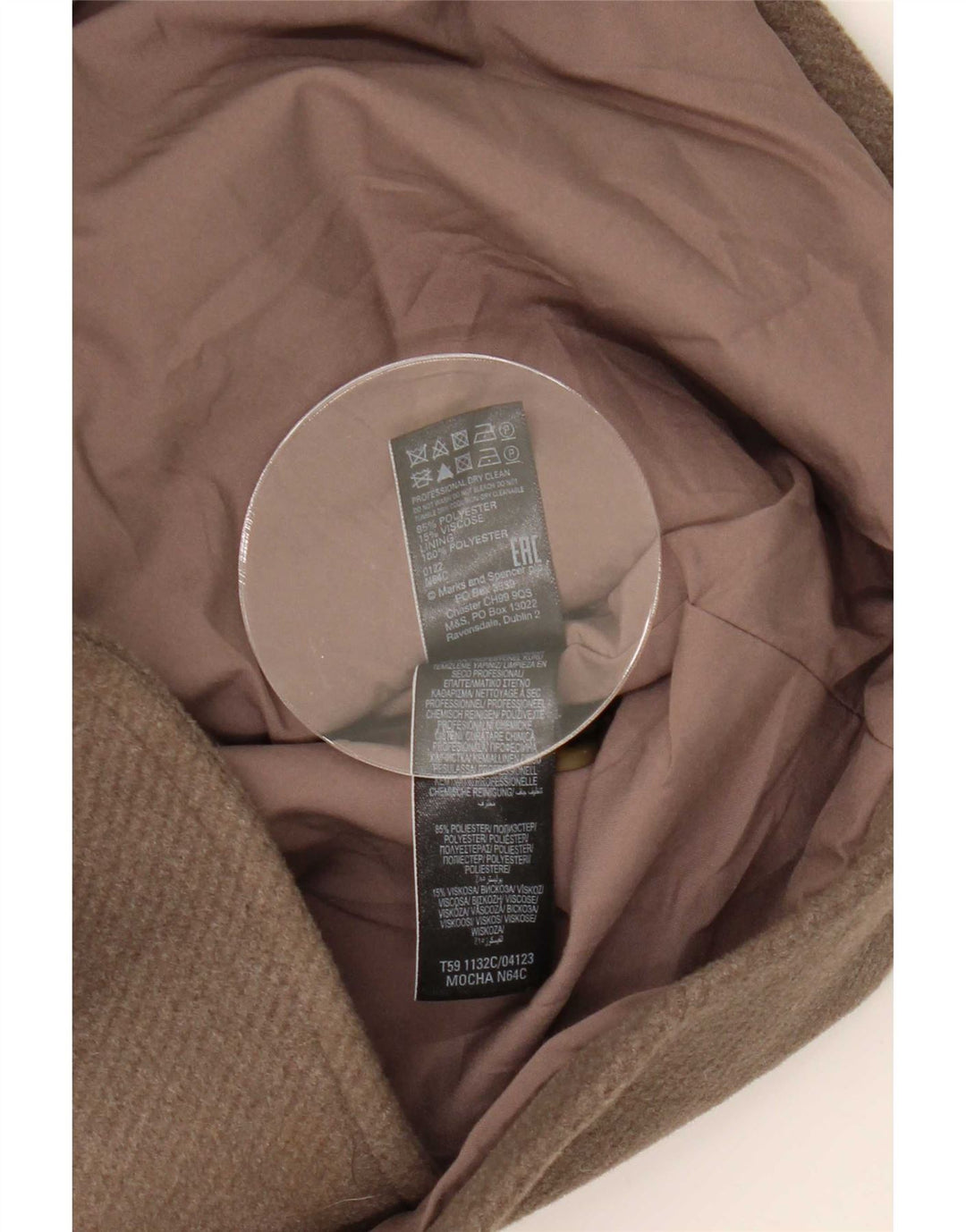 Marks & Spencer Womens Overcoat UK 18 XL Grey Polyester