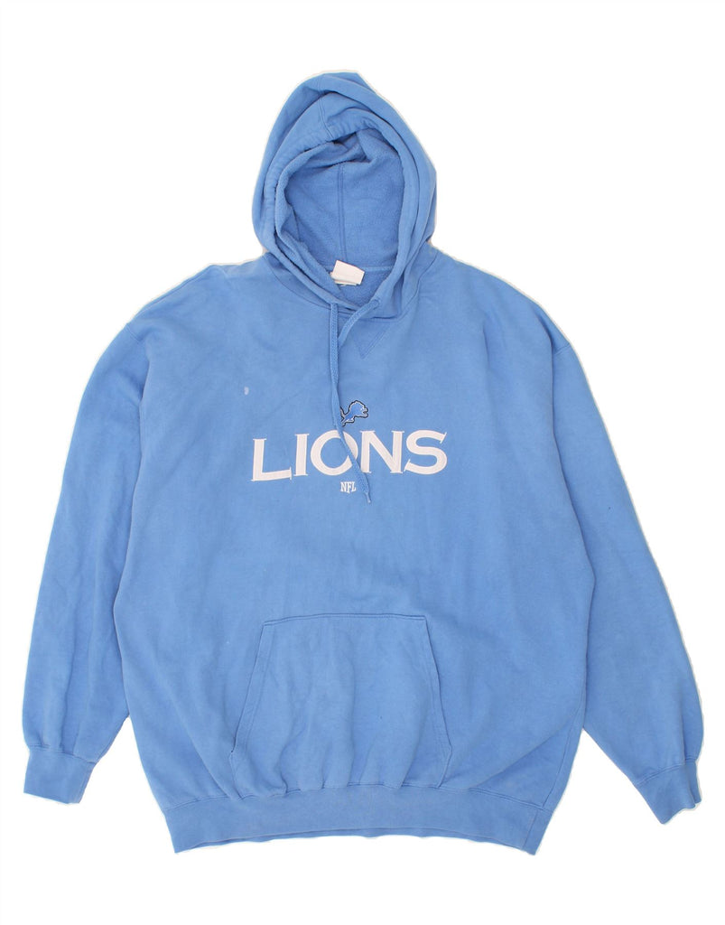 NFL Mens Lions Graphic Hoodie Jumper XL Blue | Vintage NFL | Thrift | Second-Hand NFL | Used Clothing | Messina Hembry 