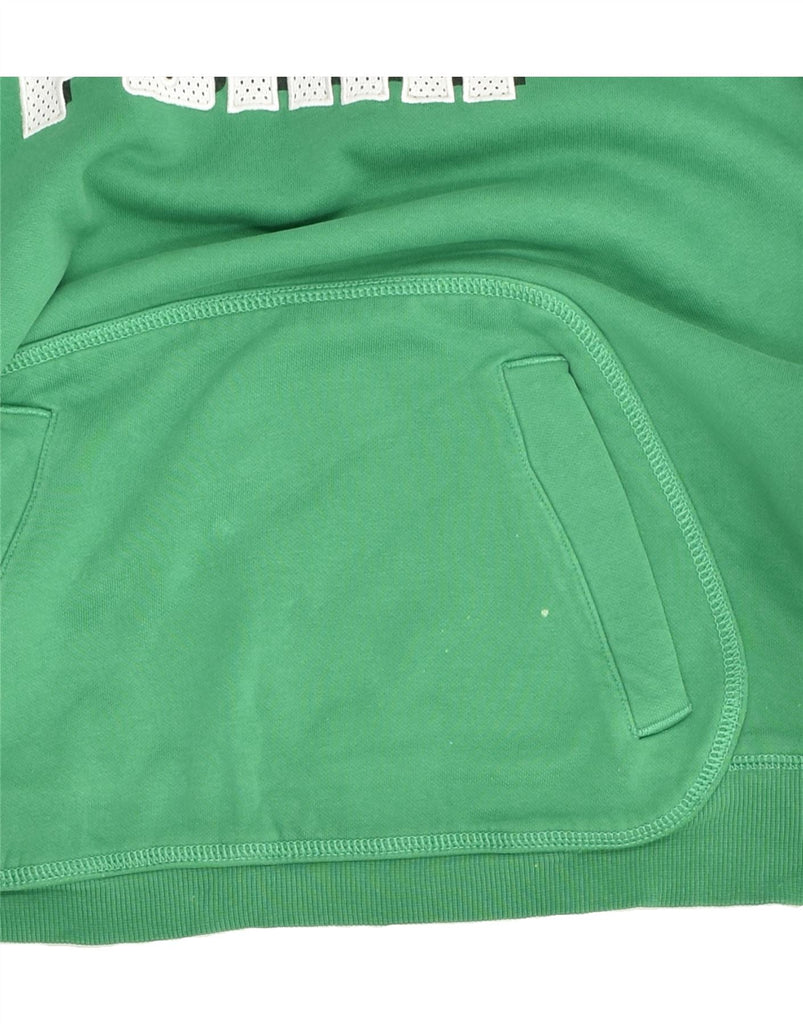 PUMA Mens Graphic Hoodie Jumper Small Green Cotton | Vintage Puma | Thrift | Second-Hand Puma | Used Clothing | Messina Hembry 