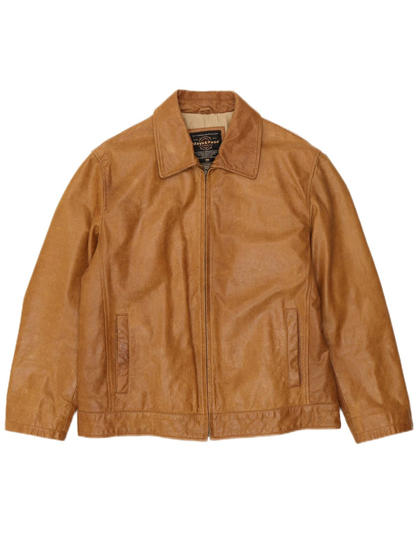 Mays & Rose Mens Leather Jacket UK 42 XL Beige