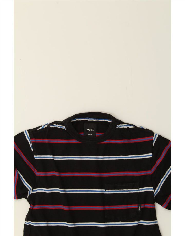 VANS Womens T-Shirt Top UK 12 Medium Black Striped Cotton Vintage Vans and Second-Hand Vans from Messina Hembry 