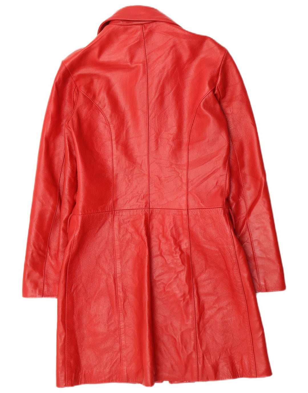 Vintage Womens Leather Coat UK 10 Small Red